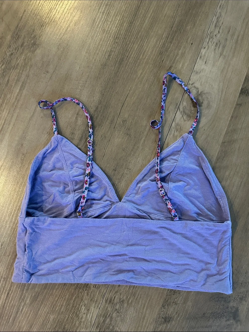 Victoria's Secret - Lavender Bralette with Floral Spaghetti Straps